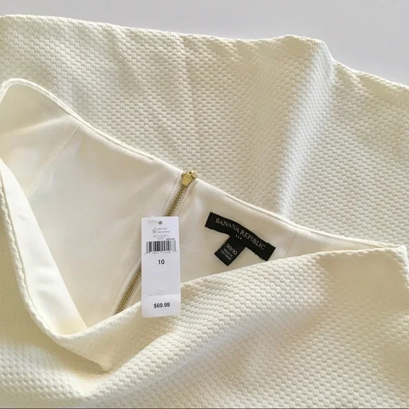 Banana Republic Ivory Texture Drop Waist Skirt NWT - Picture 7 of 8